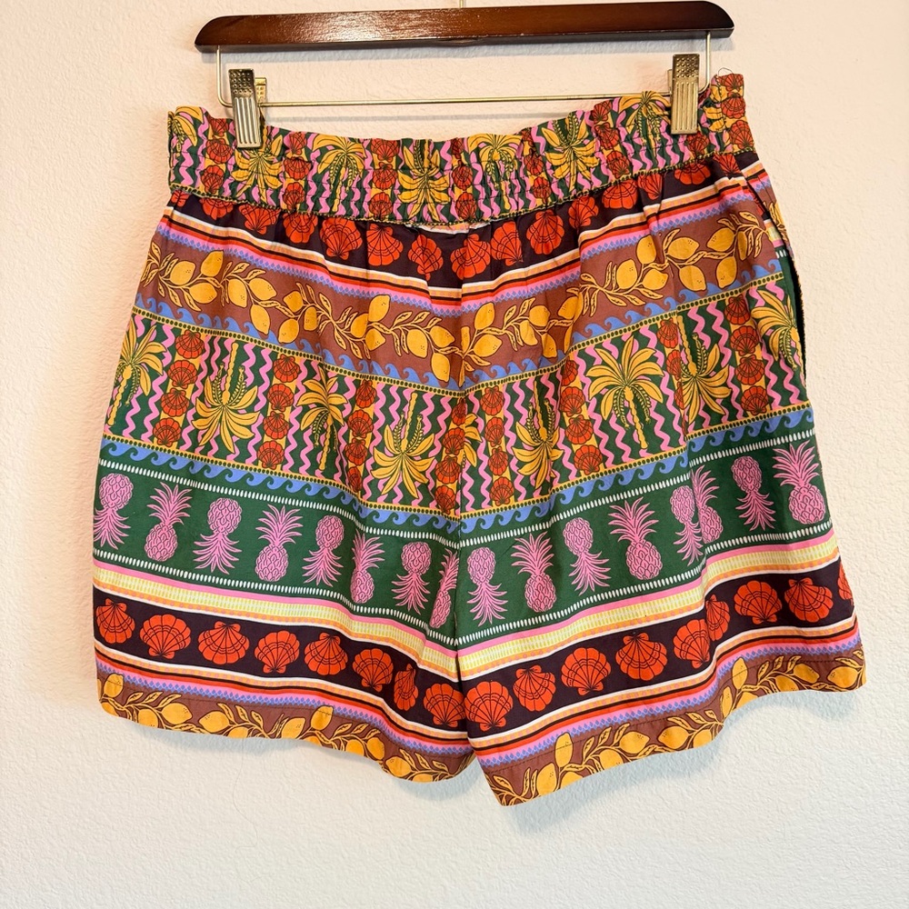 Vero Moda Tropical pineaple print cotton Summer Shorts size L, colorful, NWOT - Picture 4 of 14